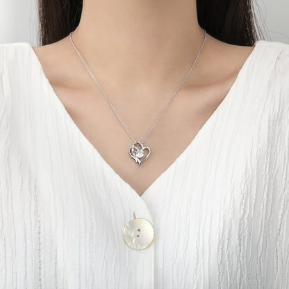 Twin Heart Rhinestone Necklace