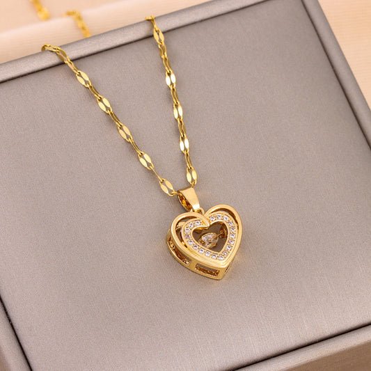 Crystal Heart Layered Necklace